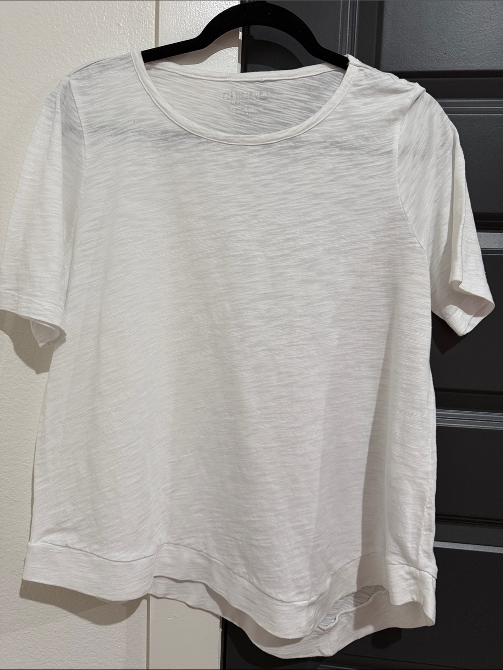 Women's White Short-Sleeve Crewneck Top